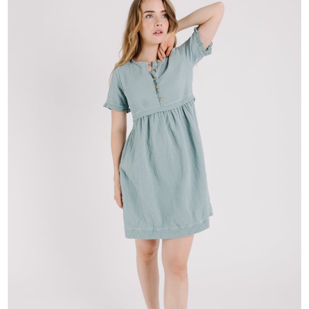 Piper & Scoot peasant dress size M in minty blue.